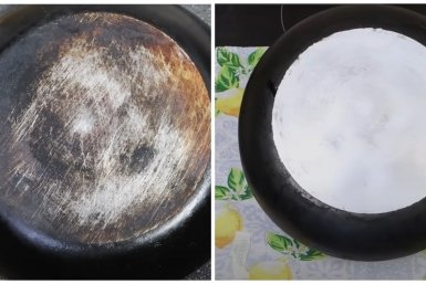 Кипятим 1/2 приправы, и сковородка как новая: нагар смылся, а еда не прилипает скриншот видео с youtube-канала &quotМарина Жукова&quot (12+)
