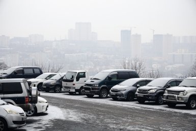 снег, снегопад, автостоянка, парковка, машины, автомобили, зима Евгений  Кулешов, ИА PrimaMedia.ru