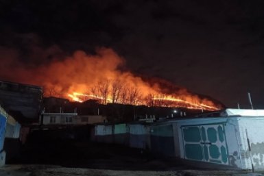 Гора Шелудивая полыхает в Лермонтове Соцсети Е.Кобзевой