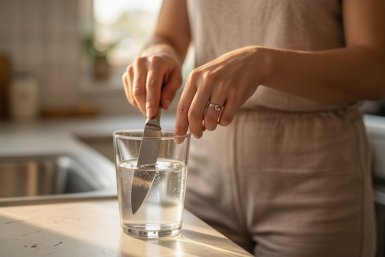 0,5 ложки на стакан воды - и нож острее бритвы, целый год без заточки: совет из книги "Домоводство"
