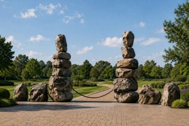 Макет входа в Минералогический сад, который хотят смонтировать в парке Кисловодска скриншот с сайта госзакупок