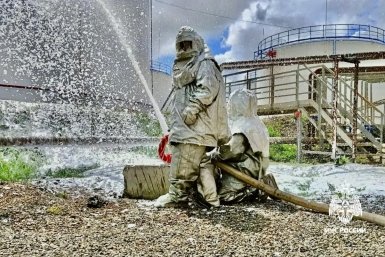 &quotПурга&quot против огня: как ставропольские пожарные спасали нефтебазу во время учений пресс-служба МЧС Ставропольского края